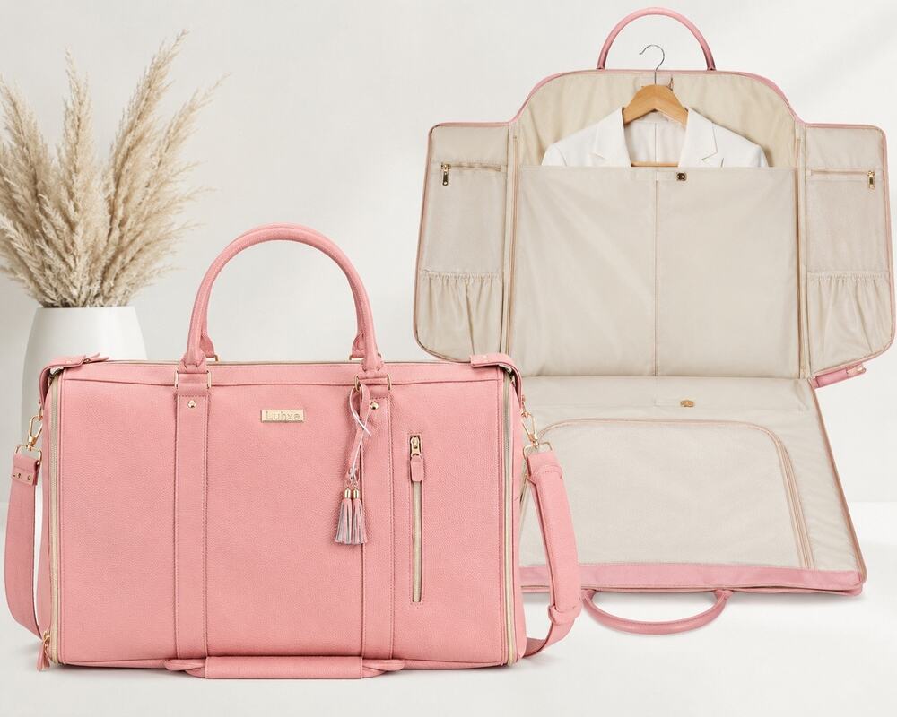 New LUHXE Travel Bag 2.0 Convertible Garment Weekender Carry-On Pink